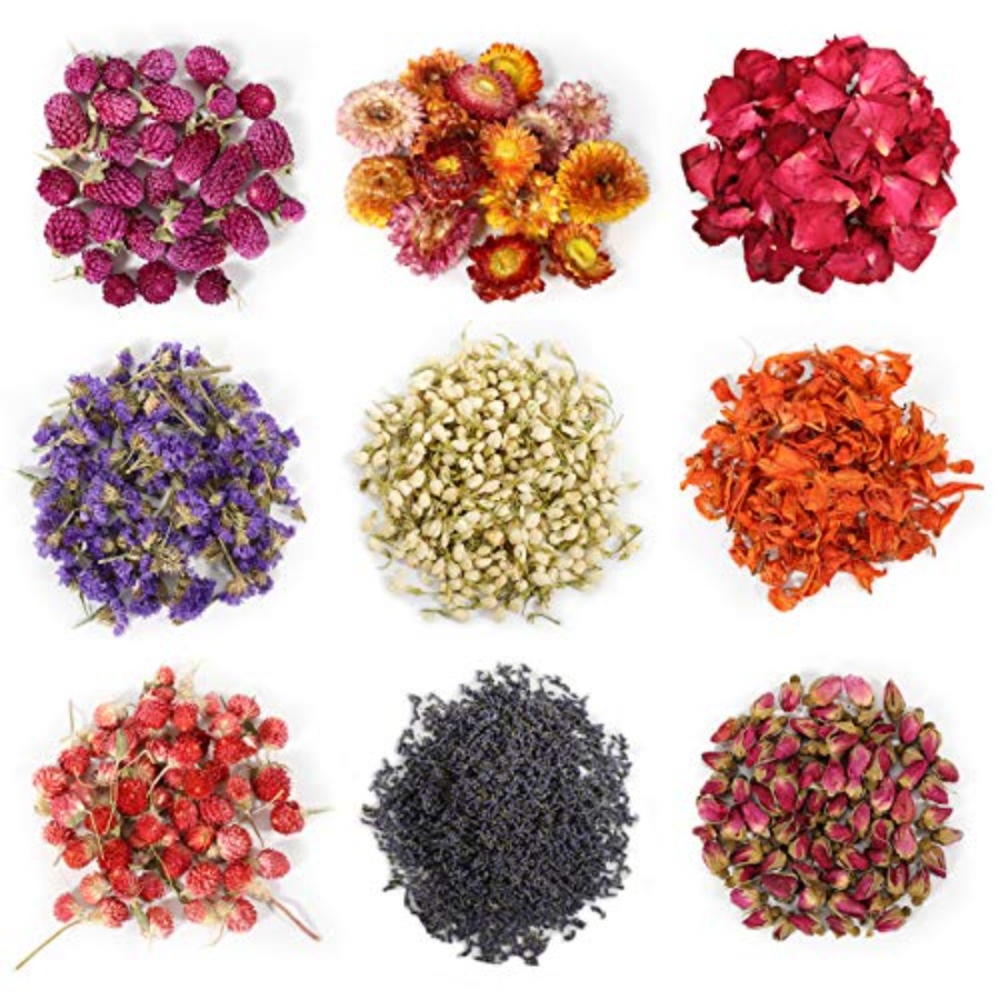 9 Bags Dried Flowers, 100% Nat - Dried Herbs 评论和价格