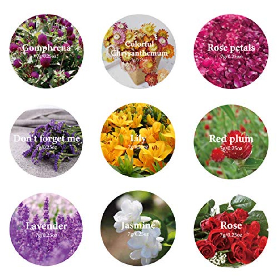 9 Bags Dried Flowers, 100% Nat - Dried Herbs 评论和价格